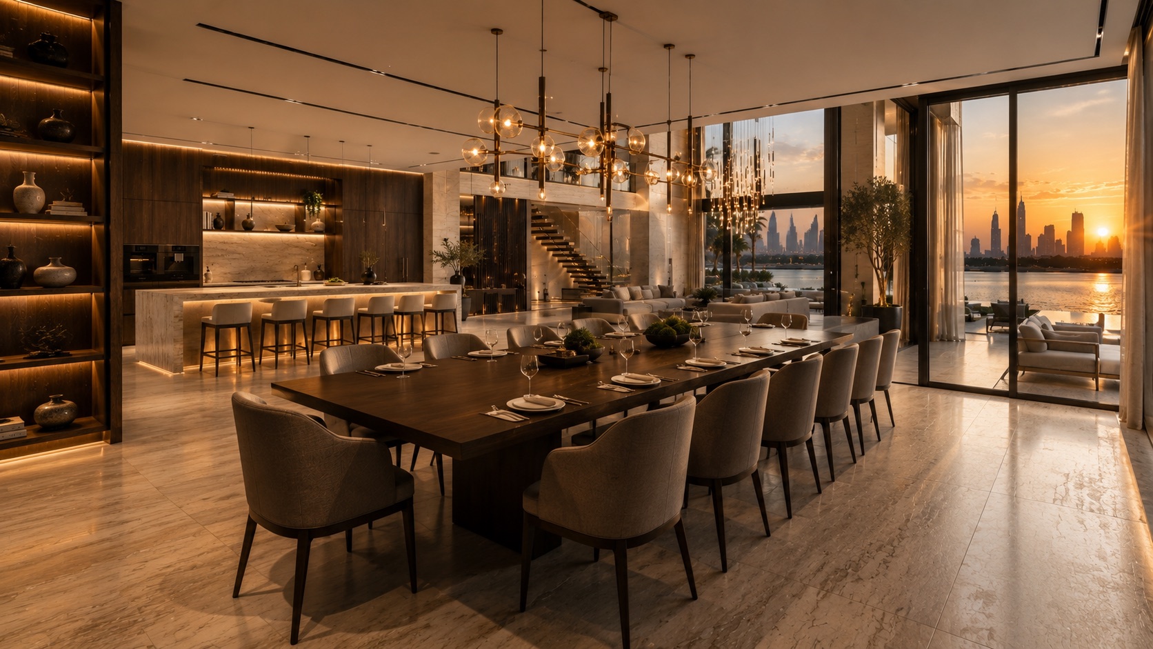 CAVARO Signature Residence 01 — formal dining room and great room